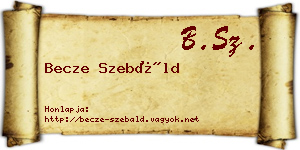 Becze Szebáld névjegykártya